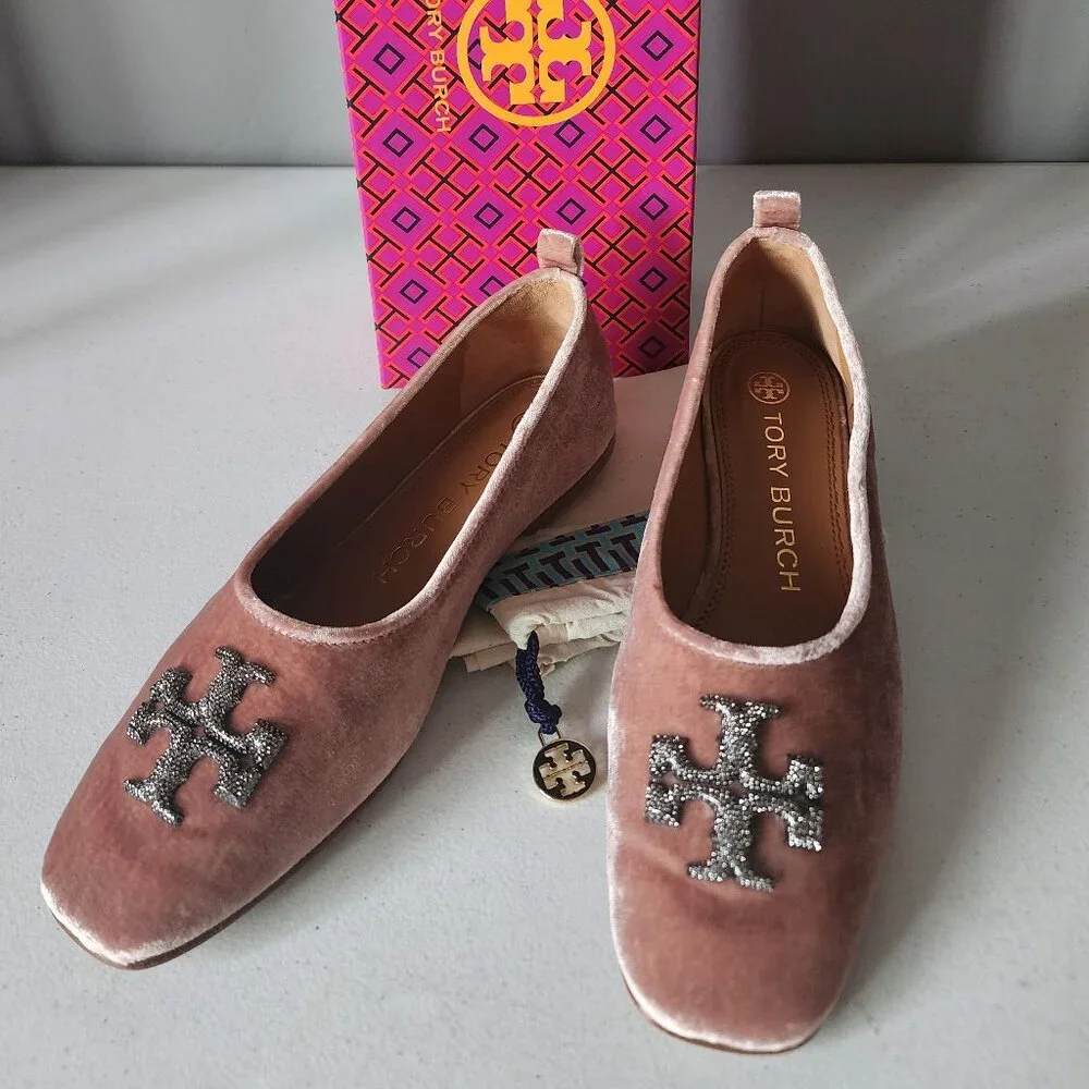 Tory Burch Velvet Ballet Flats "EUC" - Picture 5 of 16